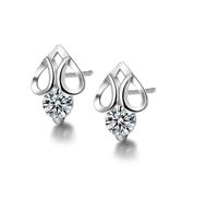 Set di orecchini in argento placcato argento, a forma di cuore d'amore, 10,2 x 7,2 mm, per donne e matrimoni