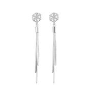 Set di orecchini in argento placcato con fiocco di neve con zirconi da 69 mm, per donne di compleanno