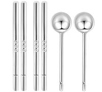 Set di orecchini in argento Sterling 99,9% puro 99,9% argento Sterling 99,99 pollici, ipoallergenici per orecchie sensibili, perfetti per dormire, fare la doccia e l'uso quotidiano, argento, non è una