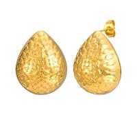Set di orecchini in oro, in acciaio inox, motivo irregolare con gocce d'acqua, 20 x 25 mm, per donne e matrimoni, Unregelmäßiges Muster WassertropfenKein Edelstein, Acciaio inossidabile, Nessuna