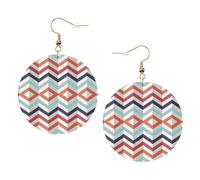 Set di orecchini in pelle stampata a zig zag, da donna, 1 paio di orecchini leggeri bohémien, gioielli regalo per donne e ragazze