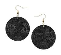 Set di orecchini in pelle stampata con scienza astratta chimica per donne, 1 paio di orecchini leggeri bohémien forati regalo per donne e ragazze
