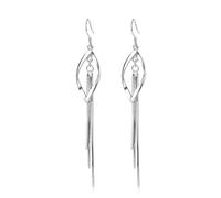 Set di orecchini, orecchini in argento, elegante argento placcato a rombi e lunga catena 92 x 13,5 mm, per donna