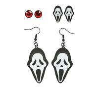 Set Di Orecchini Oversized In Carattere Ghostface