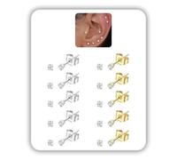 Set di orecchini quadrati per uomo e donna, orecchini a perno con zirconia cubica trasparente taglio princess in oro 14 K, 20 G, in acciaio chirurgico ipoallergenico con perla e zirconia cubica, con