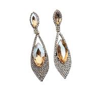 Set di orecchini raffinati con cristalli a goccia, lampadari con zirconi cubici, accessori da sposa, Taglia unica, come descritto