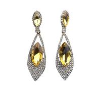 Set di orecchini raffinati con cristalli a goccia, lampadari con zirconi cubici, accessori da sposa, Taglia unica, come descritto