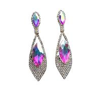 Set di orecchini raffinati con cristalli a goccia, lampadari con zirconi cubici, accessori da sposa, Taglia unica, come descritto