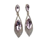 Set di orecchini raffinati con cristalli a goccia, lampadari con zirconi cubici, accessori da sposa, Taglia unica, come descritto