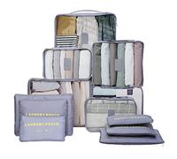Set di organizer per valigie, 12 pezzi, Packing Cubes for Suitcase, accessori da viaggio, organizer per valigia, sacchetti per scarpe, organizer da viaggio, borsa da viaggio (grigio)