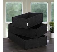 Set di organizzatori da scrivania piatti (3 pezzi) Nero