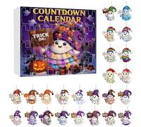 Set di ornamenti 2025 per Halloween 2D, per conto alla rovescia, in acrilico, fatto a mano, con gnomo di Halloween, decorazione per la casa e le vacanze (B)