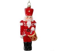Set di ornamenti con Babbo Natale e pupazzo di neve con icone del treno e delle festività per Natale per la decorazione dell'albero e celebrazioni stagionali della famiglia (guardia batterista)