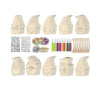 Set di ornamenti in legno di Natale, incoraggia la creatività pratica, il set completo, i pendenti di Natale, la decorazione a ciondolo incompiuta, facile da ha-ng, per la decorazione degli alberi dom