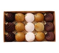 Set di ornamenti natalizi a forma di palla in tessuto, 8 cm, design a pois morbidi, fatti a mano, per albero di Natale, decorazione per albero di Natale con texture accogliente in