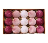 Set di ornamenti natalizi a forma di palla in tessuto, 8 cm, design a pois morbidi, fatti a mano, per albero di Natale, decorazione per albero di Natale, con accogliente