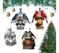 Set Di Ornamenti Natalizi | Decorazioni Per In Acrilico 2D A 4 Pezzi | Ornamenti Per Lanterne Per Albero Di Natale | Decorazioni Per Le Vacanze In Fattoria Per Mantelli, Caminetti, Porte, Fest