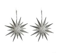 Set di ornamenti natalizi in acrilico, a forma di stella, albero e angelo, per appendere la decorazione per dare un look elegante e trasparente alle impostazioni delle vacanze (A)