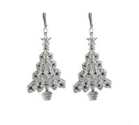 Set di ornamenti natalizi in acrilico con forme a stella, albero e angelo, progettato per un'elegante decorazione dell'albero delle vacanze e della finestra su (B)