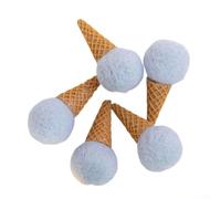 Set di ornamenti natalizi in feltro con 5 forme di gelato per fai da te, progettato per migliorare le decorazioni stagionali con un tema festivo (blu)