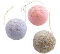 Set di ornamenti natalizi in feltro di lana con fiocchi di neve e albero per decorazioni calde e allegre per le vacanze (G)