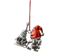 Set di ornamenti natalizi in ferro con mini fiocchi di neve e cavallo a dondolo per ciondoli a forma di elfo, stile retrò vintage, per albero e ghirlande natalizie (G)