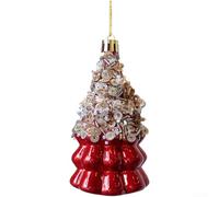 Set di ornamenti per albero delle vacanze con perla rossa Per palline di plastica colorate champagne, orsi e noci decorazioni a forma di noci per esposizione festiva (stile C)
