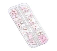 Set di ornamenti per unghie alla moda con ciondoli ispirati alla spiaggia come stelle marine, conchiglie e perle scintillanti per gli appassionati di nail art decorazione