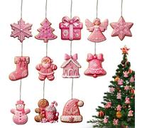 Set di ornamenti - Set di ciondoli natalizi fatti a mano in 12 pezzi, decorazioni per alberi di Natale | Pendant fatto a mano - Adatto sia per uso interno che esterno, questi ornamenti aggiungono una
