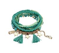 Set di orologi con timer per conto alla rovescia per donne, stelle, sole, cuore, perline a forma di braccialetto, bracciale rigido, set di gioielli per donne e ragazze, anelli delicati per donne, H,