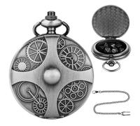 Set Di Orologio Da Tasca - Con Tasca Per Ingranaggi Steampunk | Set Di Orologio Da Tasca Set Di Craps Steampunk, Set Di Con Custodia Per Orologio Da Tasca, Coll, Grigio argento