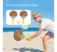 Set Di Paddle Da Spiaggia, Stampa Sul Mare, 2 Palette E 1 Palla, Palette Beachtennis, Set Di Palline A Pale Leggere Portatili, Nucleo Di Schiuma, Per Divertimento Sulla Spiaggia