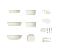 Set di padelle antiaderenti in alluminio con manico ergonomico rimovibile per bistecca verdure e preparazione dei pasti in famiglia Padella antiaderente