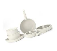 Set di padelle antiaderenti in alluminio con manico ergonomico rimovibile per bistecca verdure e preparazione dei pasti in famiglia Padella antiaderente