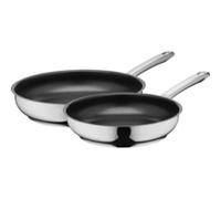 Set di padelle Calabria, 24 e 28 cm accaio/Nero