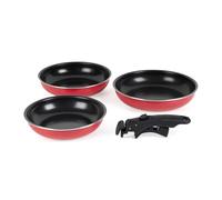 Set di padelle Russell Hobbs Riviera 3 pezzi - 20, 24 e 28 cm, rivestimento antiaderente, manico rimovibile, impilabili, adatte al forno, compatibili con induzione, senza PFAS, atossiche