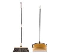 Set di pala per la polvere, scopa e pala per la casa | Set combinato di pala e scopa - pala per scopa a manico lungo, strumento di pulizia efficace per la trappola