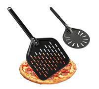 Set di pala per pizza perforata, in alluminio con comodi manici rimovibili, viene fornito con paletta per pizza da 6" e cursore per pizza da 12", adatto per girare e trasportare pizza