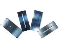 Set di Pale per Lisciatrice Elicottero da Ø900 mm | 4 Pezzi | 35,5x15 cm | Filettatura M8 | Spessore 2 mm | Distanza tra viti 12 cm | in Acciaio Blu | Pezzo di Ricambio
