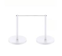 Set di Paletti per il Controllo della Folla, Paletti di Sicurezza con Corda Elastica da 5 m, Set di Barriere Basse per Musei e Gallerie d'Arte, Montaggio a Incastro Semplice(White,4PCS)