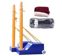 Set di pali da badminton da pallavolo, regolabili da 1,6 a 2,1 m, con rete da badminton da 6,1 m e rete da pallavolo da 7,1 m, per spiaggia, parco, palestra
