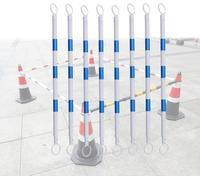 Set di pali for barricate telescopiche di sicurezza - Barre a cono da traffico multicolore da 9 pezzi for il controllo della folla e la sicurezza stradale(Blue-white,8pcs)