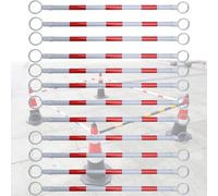 Set di pali for barricate telescopiche di sicurezza - Barre a cono da traffico multicolore da 9 pezzi for il controllo della folla e la sicurezza stradale(Red-white,12pcs)