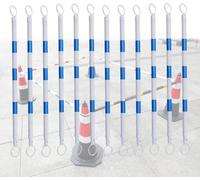 Set di pali for barricate telescopiche di sicurezza - Barre a cono da traffico multicolore da 9 pezzi for il controllo della folla e la sicurezza stradale(Blue-white,12pcs)