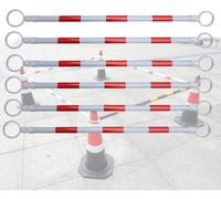 Set di pali for barricate telescopiche di sicurezza - Barre a cono da traffico multicolore da 9 pezzi for il controllo della folla e la sicurezza stradale(Red-white,6 pcs)
