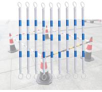 Set di pali for barricate telescopiche di sicurezza - Barre a cono da traffico multicolore da 9 pezzi for il controllo della folla e la sicurezza stradale(Blue-white,9pcs)