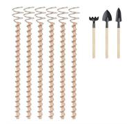 Set di pali per piante in rame per elettrocoltura, antenne da giardino da 6/8 pezzi per una crescita più rapida, resistenza alle malattie e resa maggiore (6 pezzi+3 piccoli strumenti)