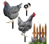 Set di pali per pollo, arte da giardino di pollo, 3 punte in ferro battuto resistente, resistenti alle intemperie per giardinaggio e cucina