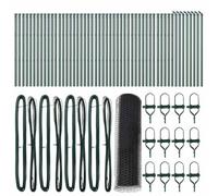 Set di pali per recinzione in acciaio e PVC, 100 x 0,6 m, grigio, per giardino e terrazza, robusti pali per ringhiera per esterni dal design moderno, facili da montare, resistenti alla corrosione