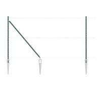 Set di pali per recinzioni, 7 pezzi, verde, Ø 32 mm, 160 cm, pali angolari in metallo per limitazione del giardino, robusti pali per la privacy e la delimitazione di terreni, resistenti alle